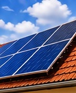Painéis solares em telhado